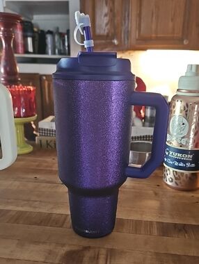 Purple Glitter Insulated Travel Mug with Handle Frost Buddy 50 Oz